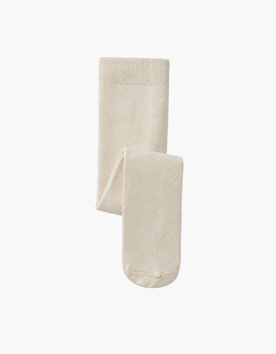 Girls Beige Shimmer Knit Tights
