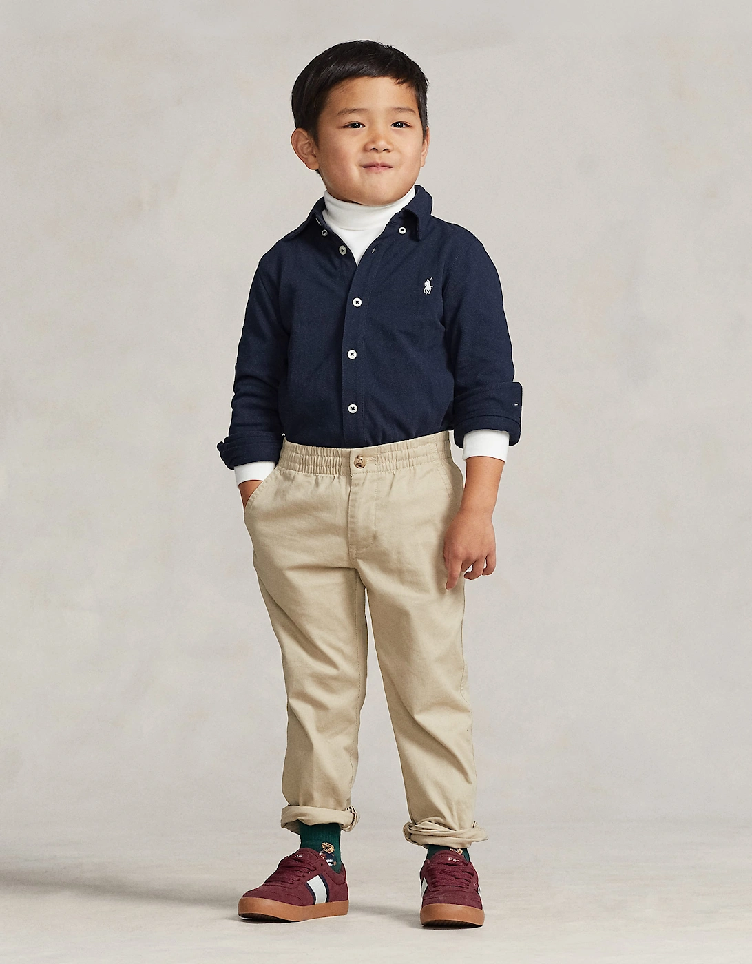 Ralph Lauren Boys Logo Shirt in Navy