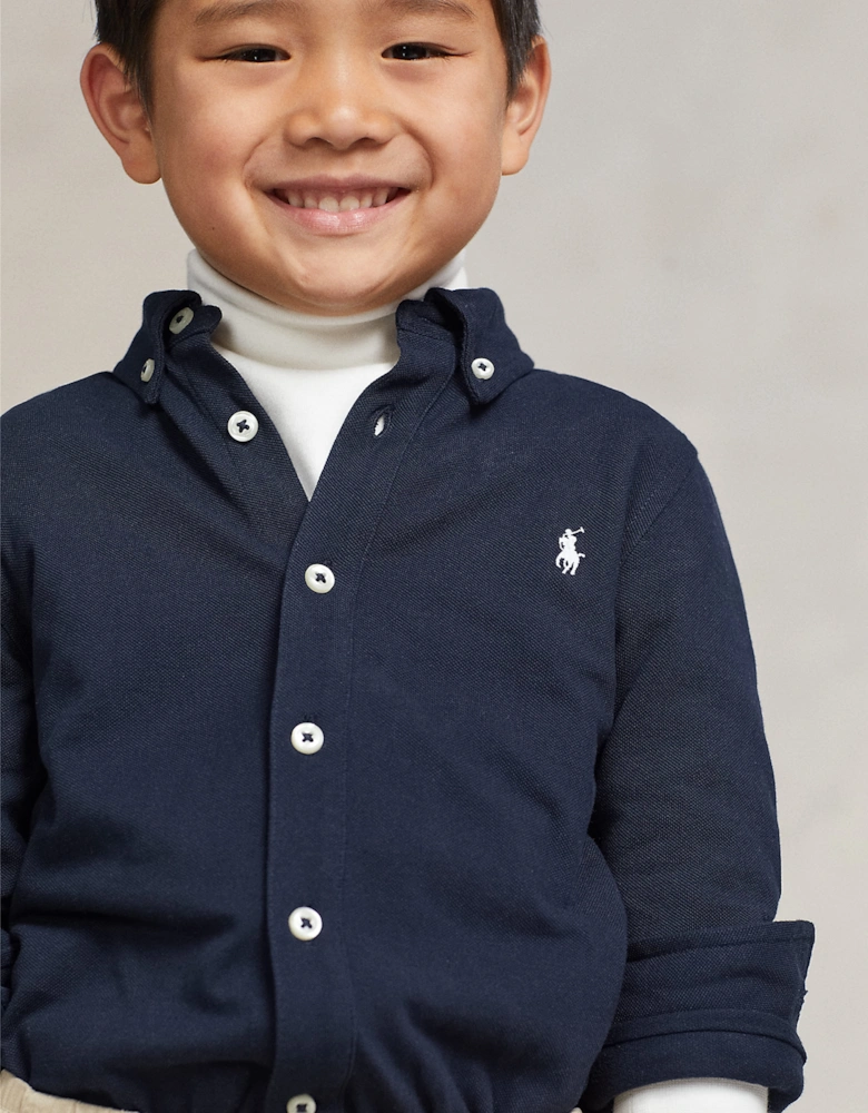 Ralph Lauren Boys Logo Shirt in Navy