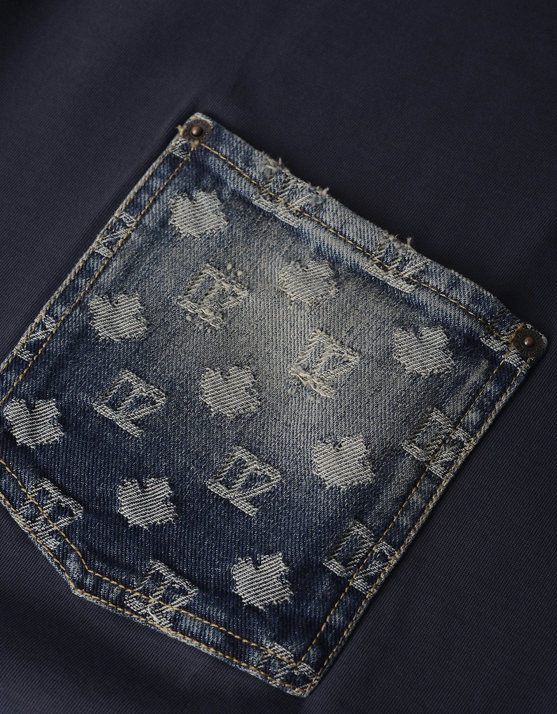Monogram Loose Fit T-Shirt Blue