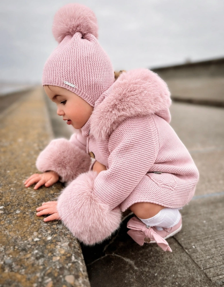 Powder Pink Faux Fur Cuffs