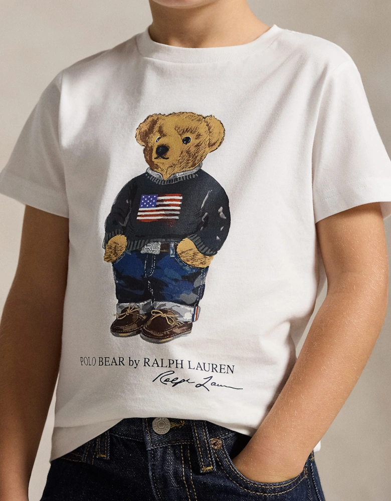 Ralph Lauren Boys Polo Bear T-Shirt in White
