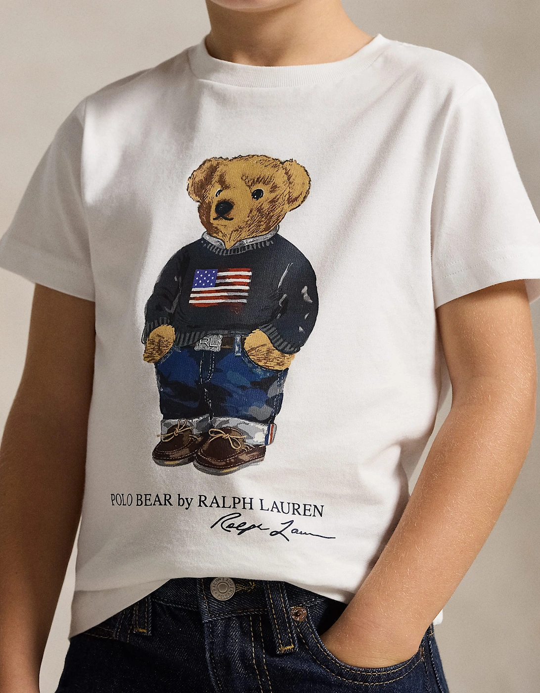 Ralph Lauren Boys Polo Bear T-Shirt in White