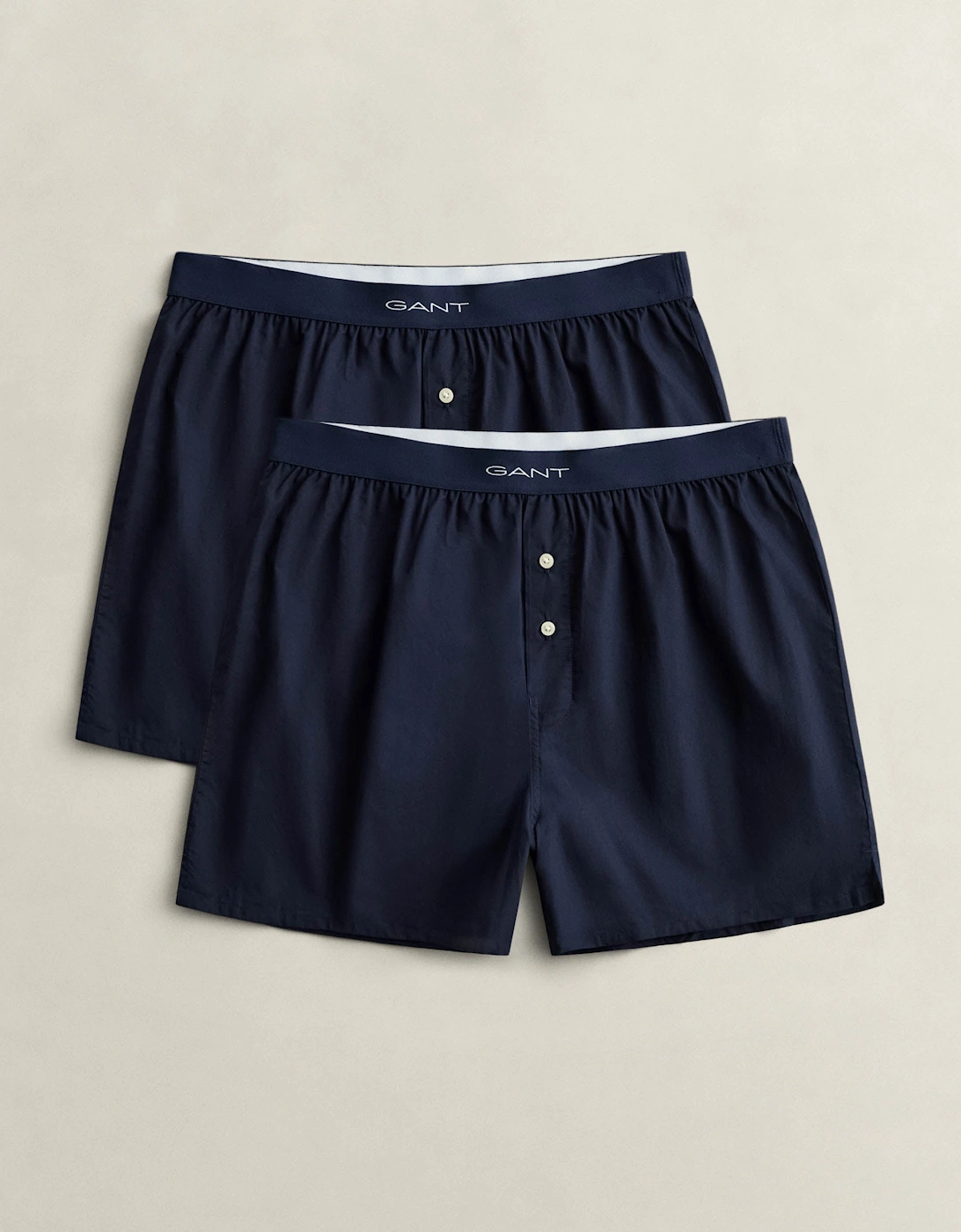 GANT Mens Woven Boxer Shorts 2-Pack - 433 Evening Blue