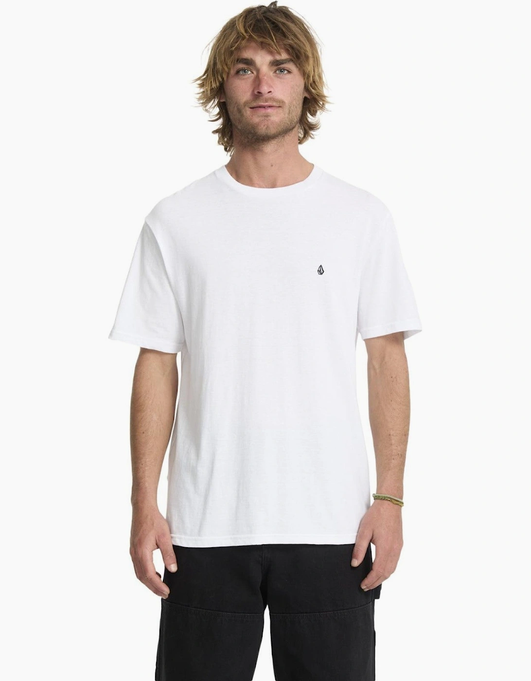 Men's Volcom Mens Stone Blanks Short Sleeve T-Shirt - White - Size: 36