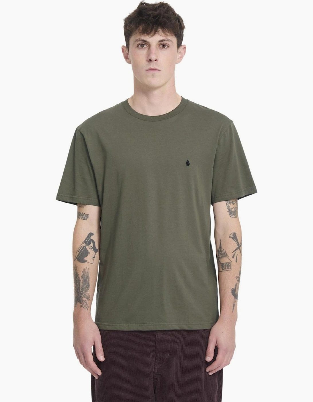 Men's Volcom Mens Stone Blanks Short Sleeve T-Shirt - Tan - Size: 36
