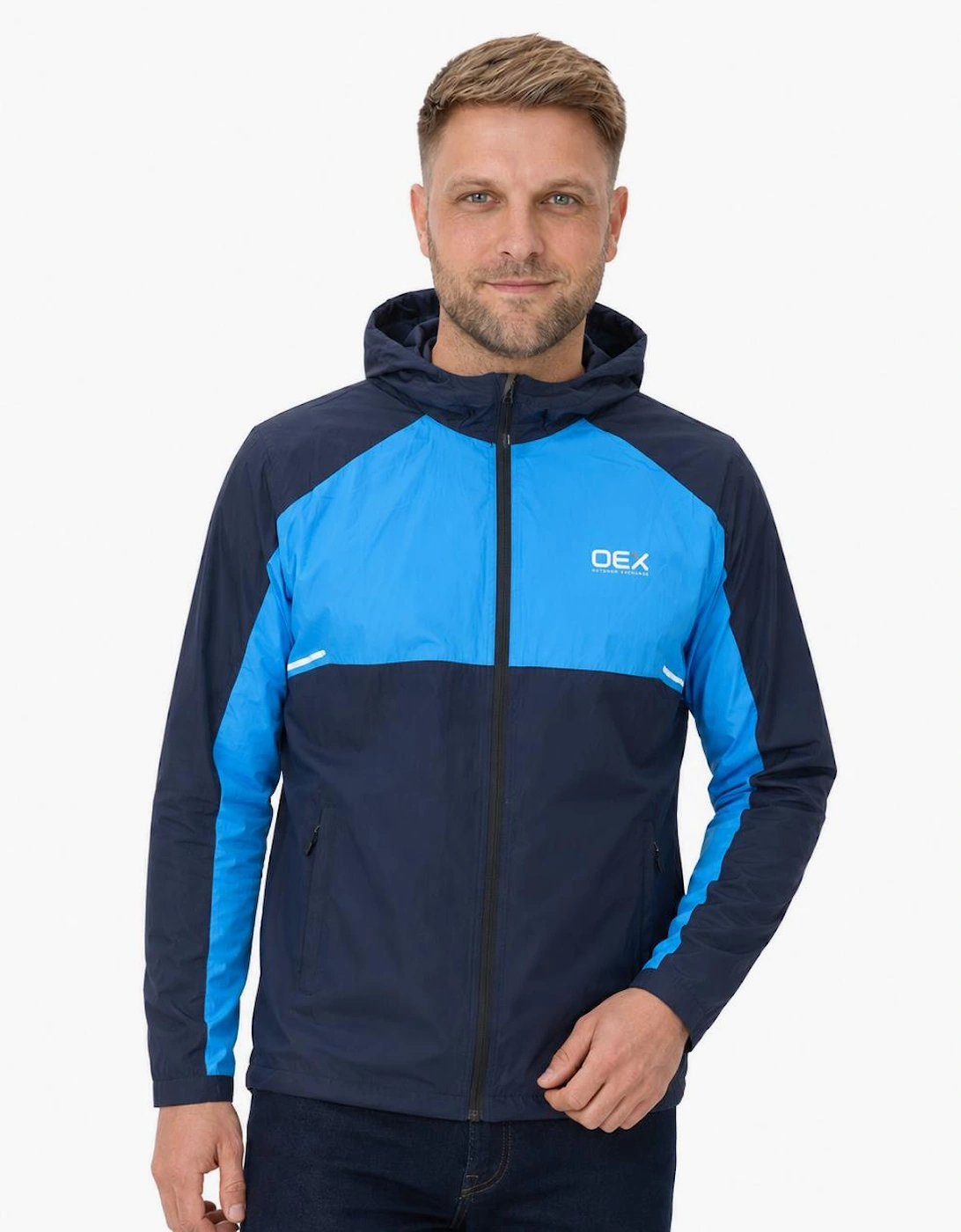 OEX Grampian Windrunner Jacket Navy/Azure