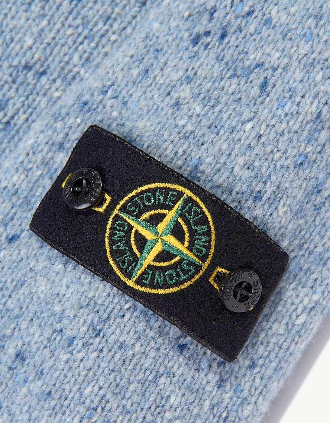 Stone Island Boys Uneven Plain Melange Crew Neck Jumper in Blue