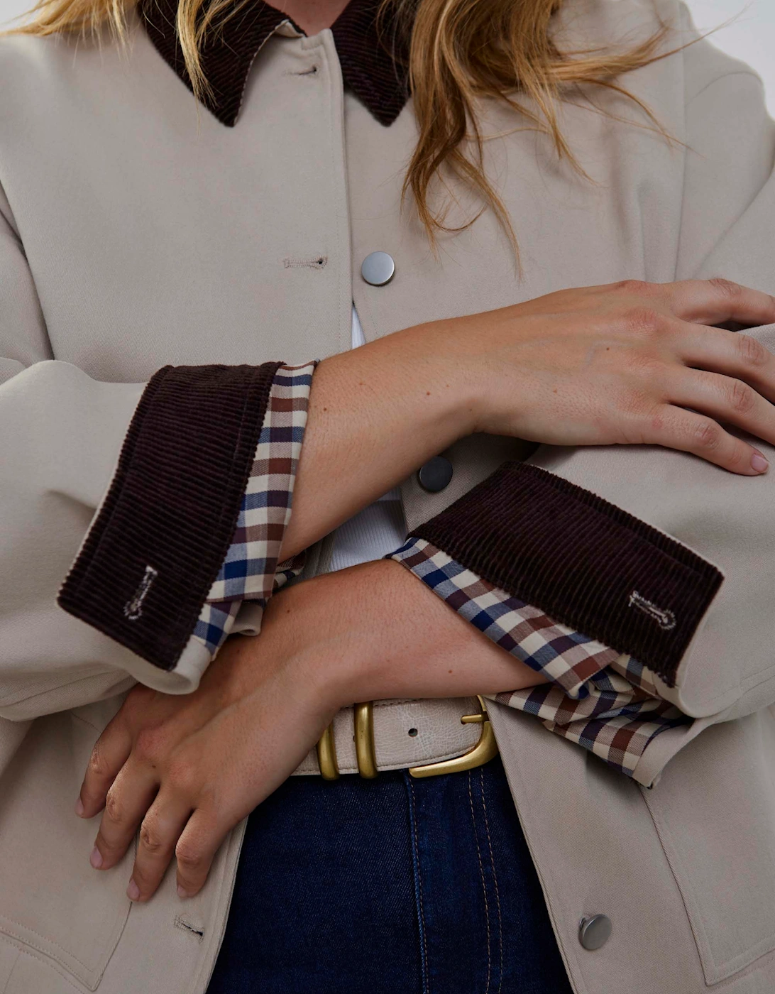 Oatmeal Cord Collar Jacket