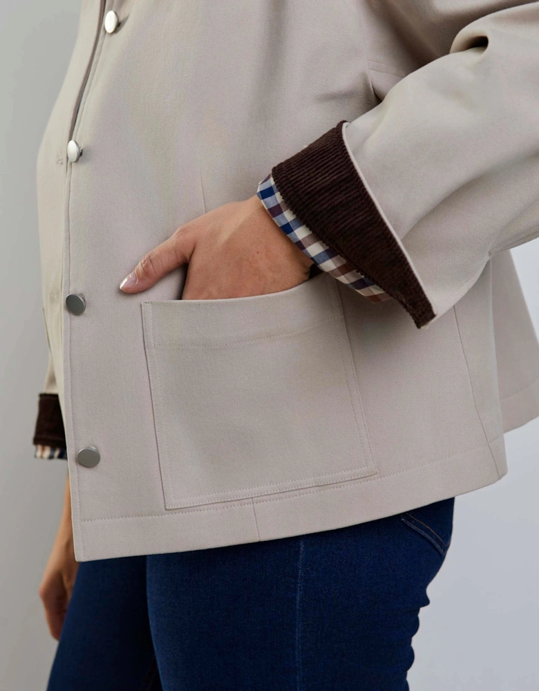 Oatmeal Cord Collar Jacket