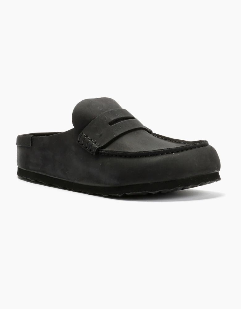Birkenstock Naples Leather Black Regular Clogs