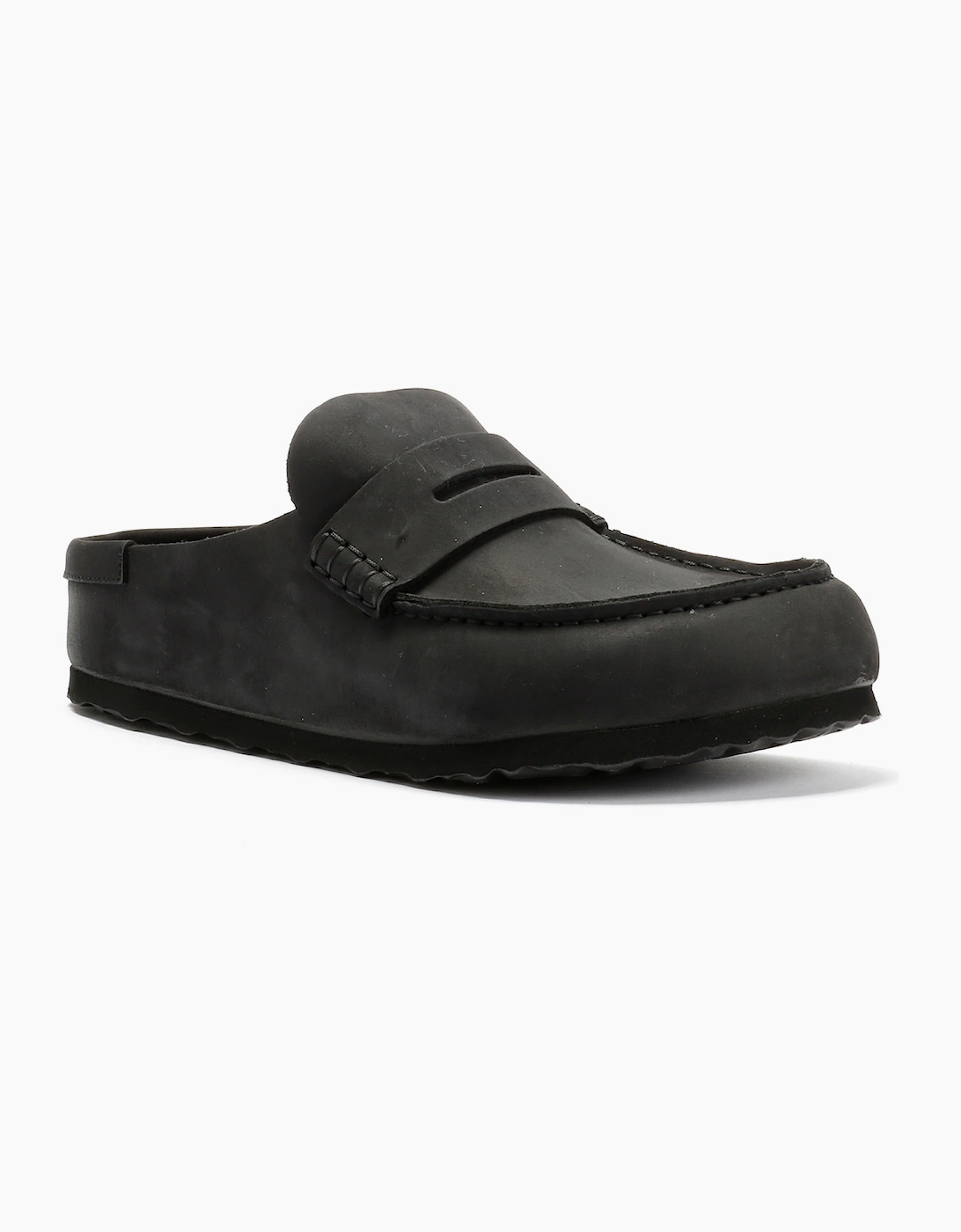 Birkenstock Naples Leather Black Regular Clogs