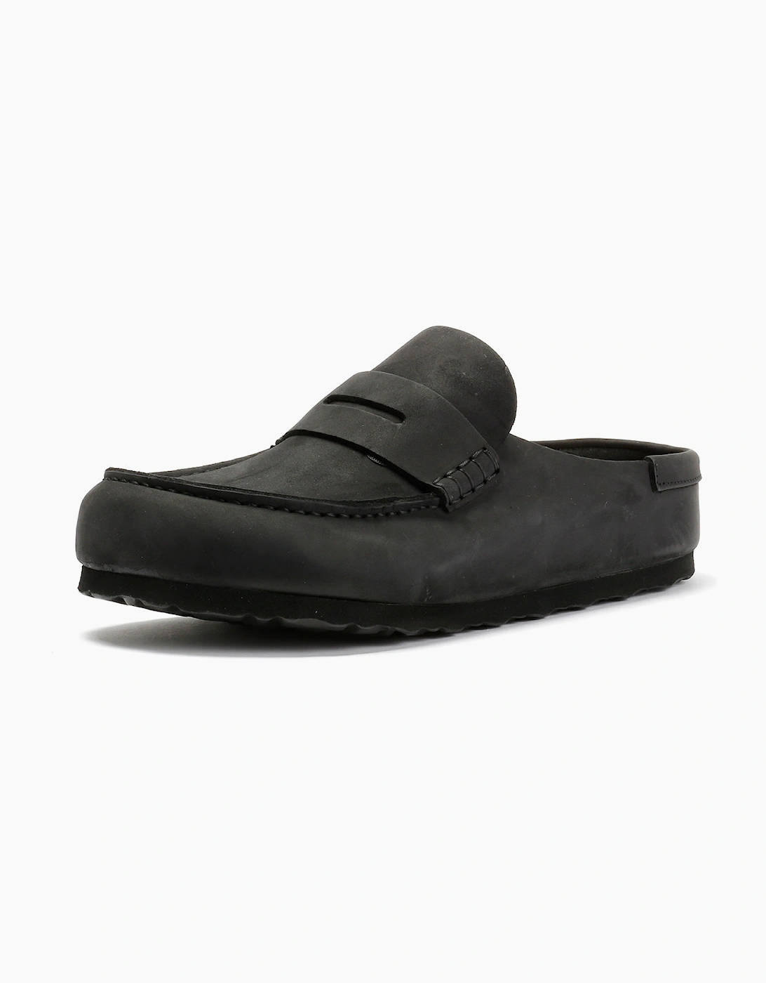 Birkenstock Naples Leather Black Regular Clogs