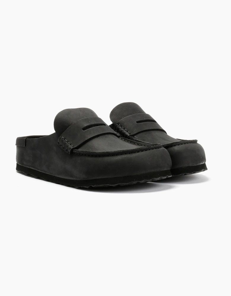 Birkenstock Naples Leather Black Regular Clogs