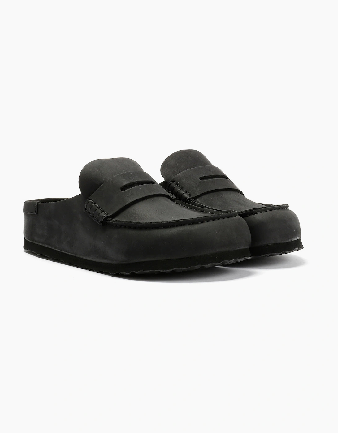 Birkenstock Women's Birkenstock Naples Leather Black Regular Clogs