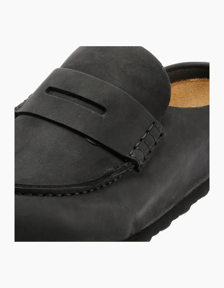 Birkenstock Naples Leather Black Regular Clogs