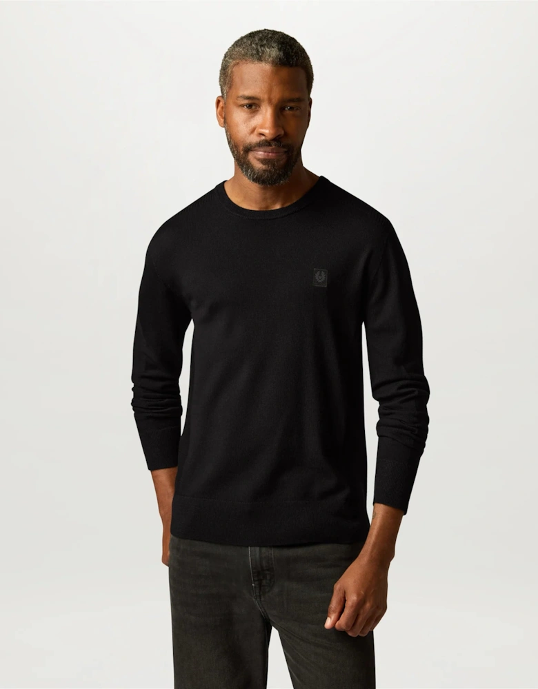 Belstaff Mens Colden Merino Crew Neck Jumper - Black