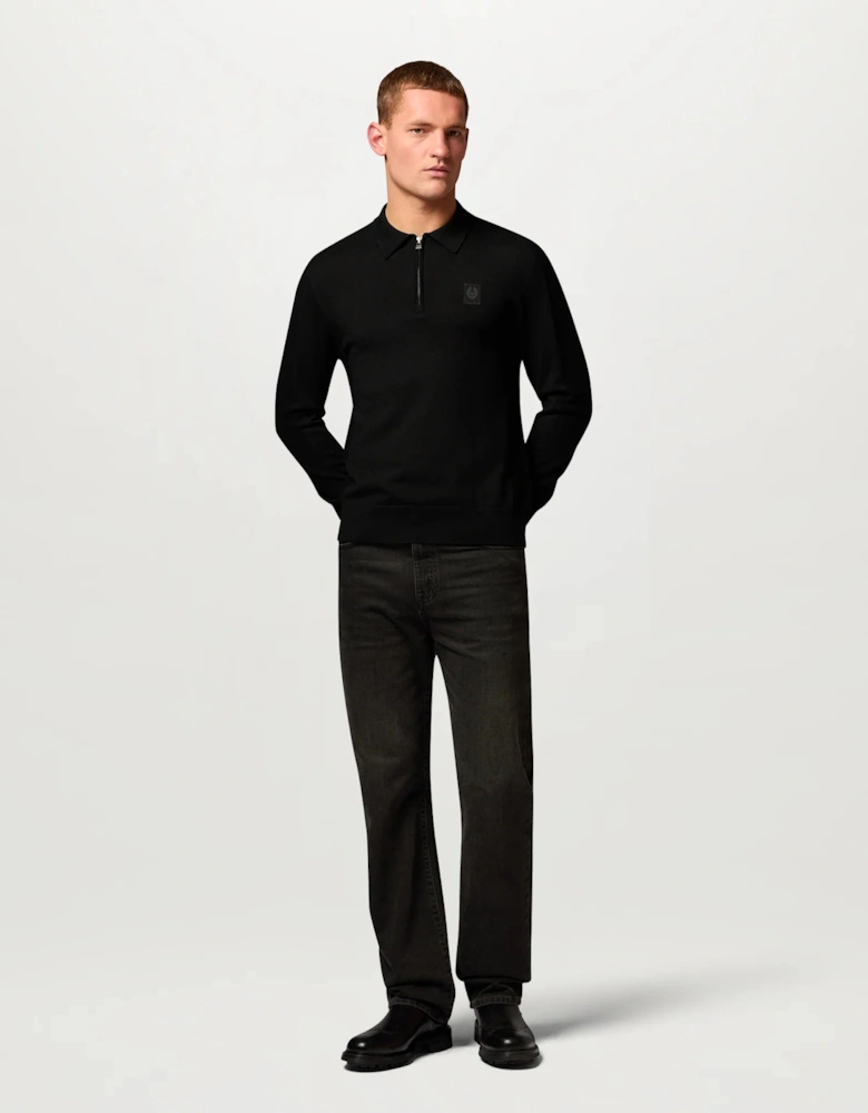Belstaff Mens Colden Knitted Polo Jumper - Black