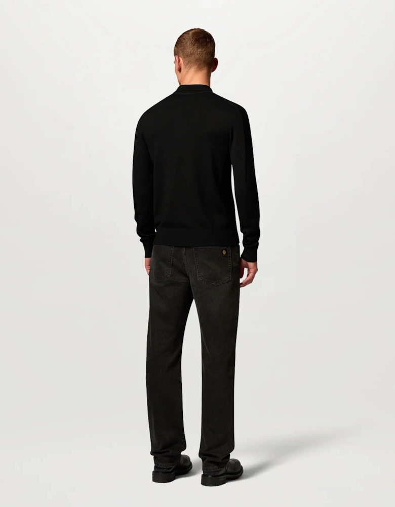 Belstaff Mens Colden Knitted Polo Jumper - Black