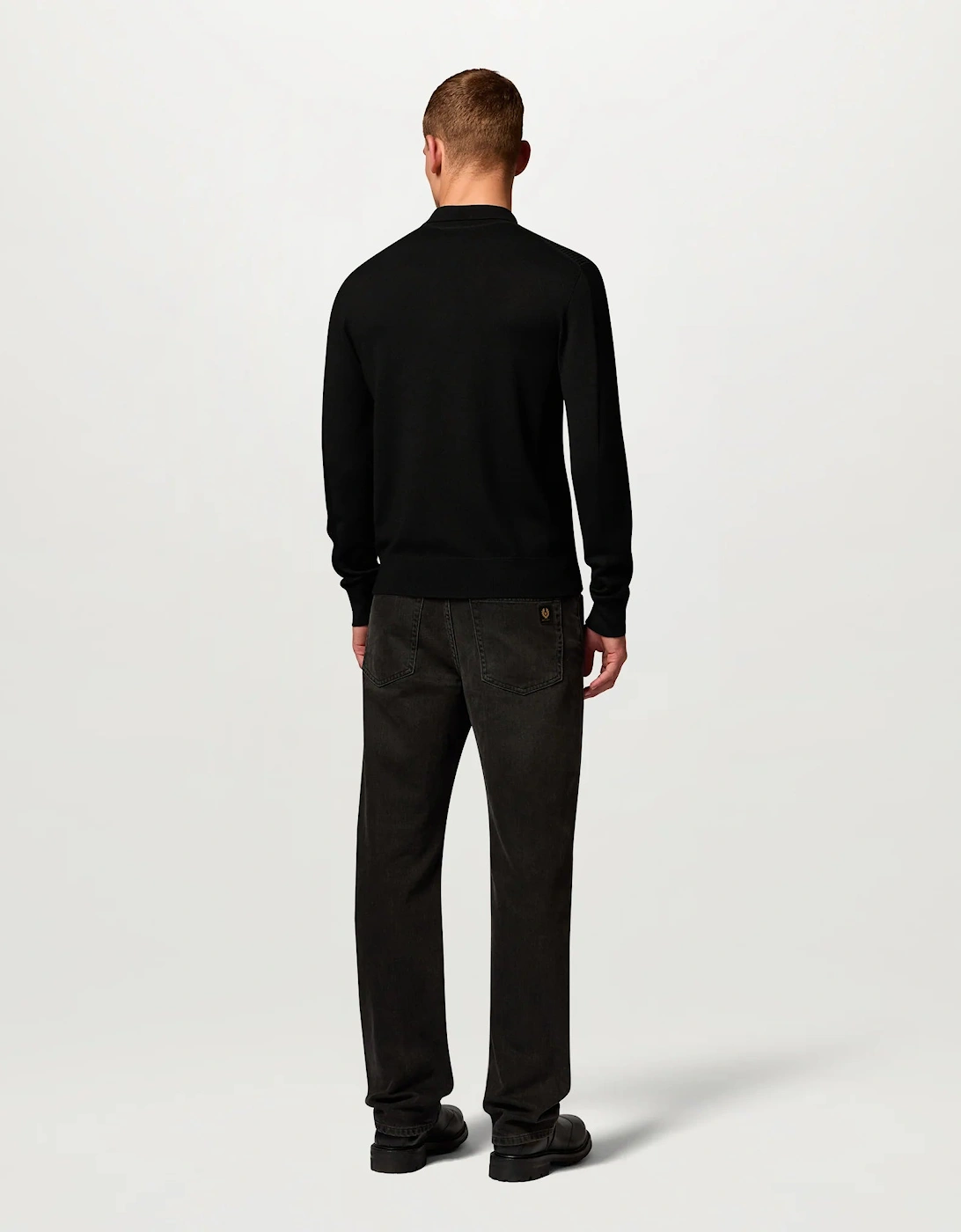 Belstaff Mens Colden Knitted Polo Jumper - Black
