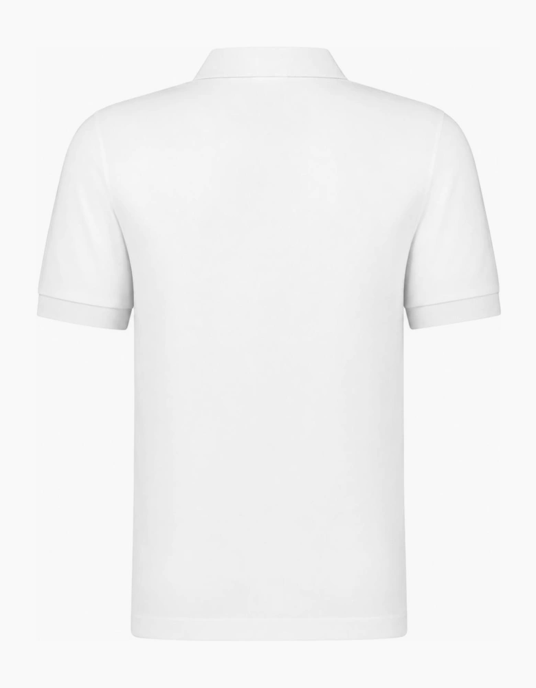 Burberry Mens Hartford Zip Polo Shirt - White