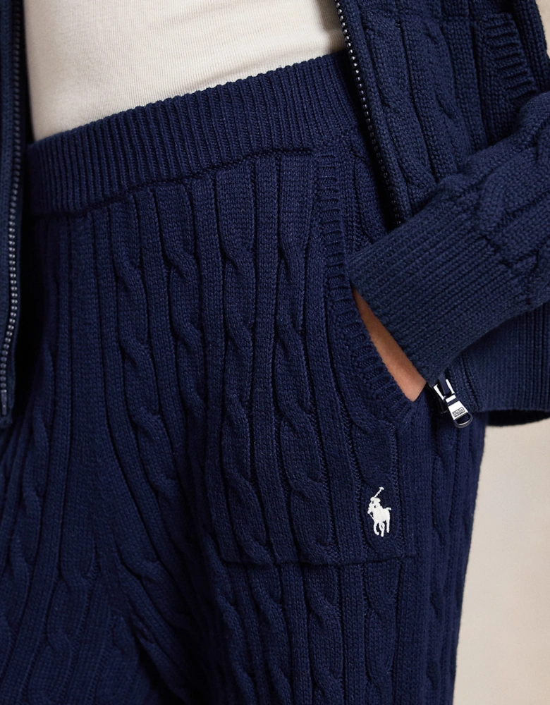 Ralph Lauren Girls Cable Knit Trousers in Navy