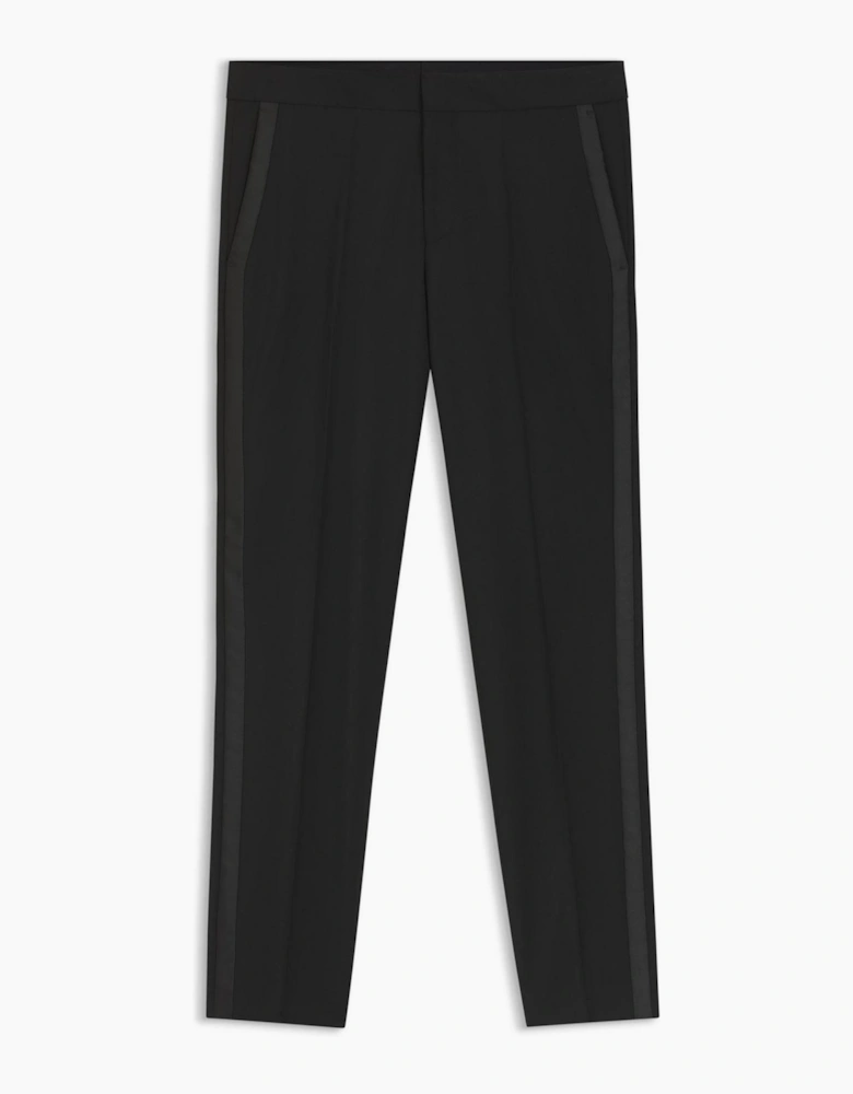 Solid Patterned Slim Mid Rise Suit Trousers
