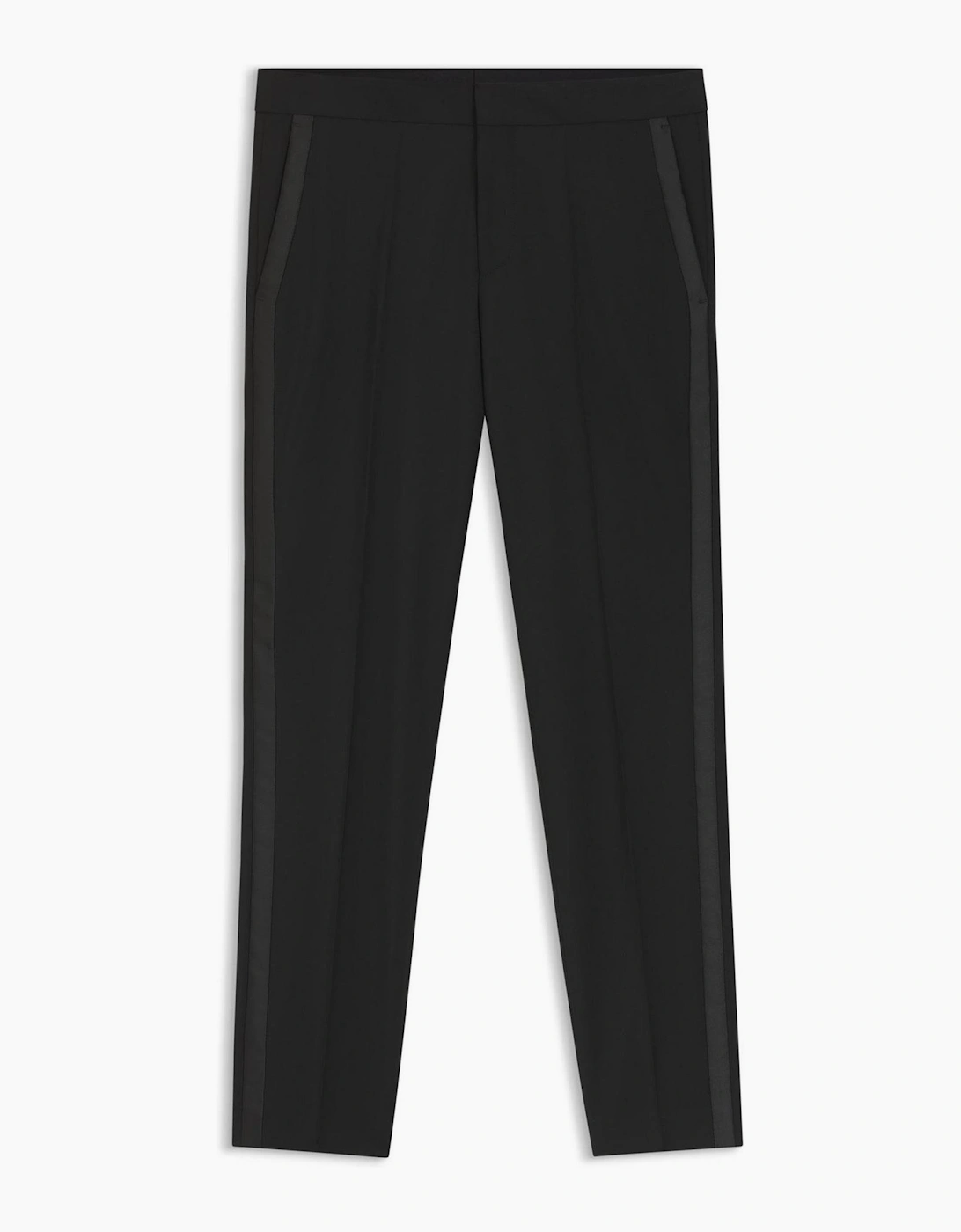 Solid Patterned Slim Mid Rise Suit Trousers