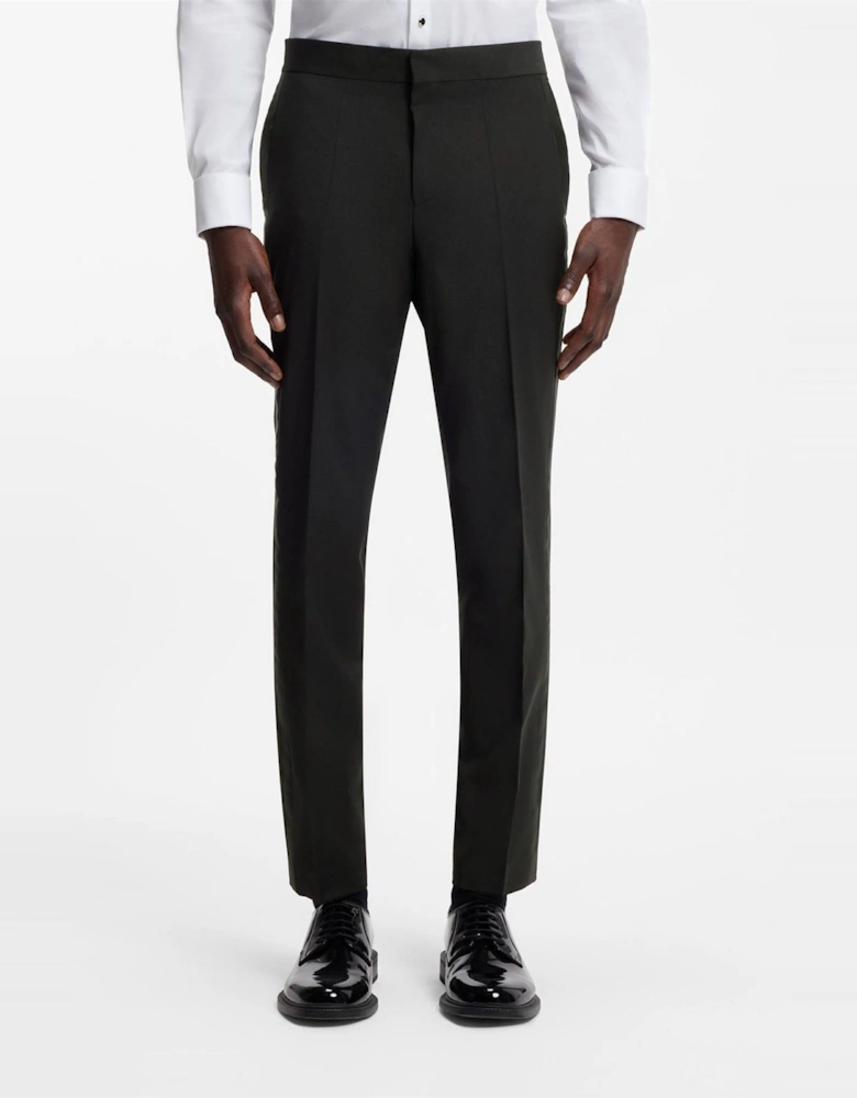 Solid Patterned Slim Mid Rise Suit Trousers