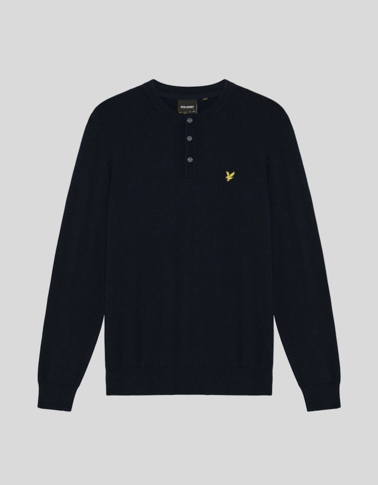 Cotton Merino Henley Jumper