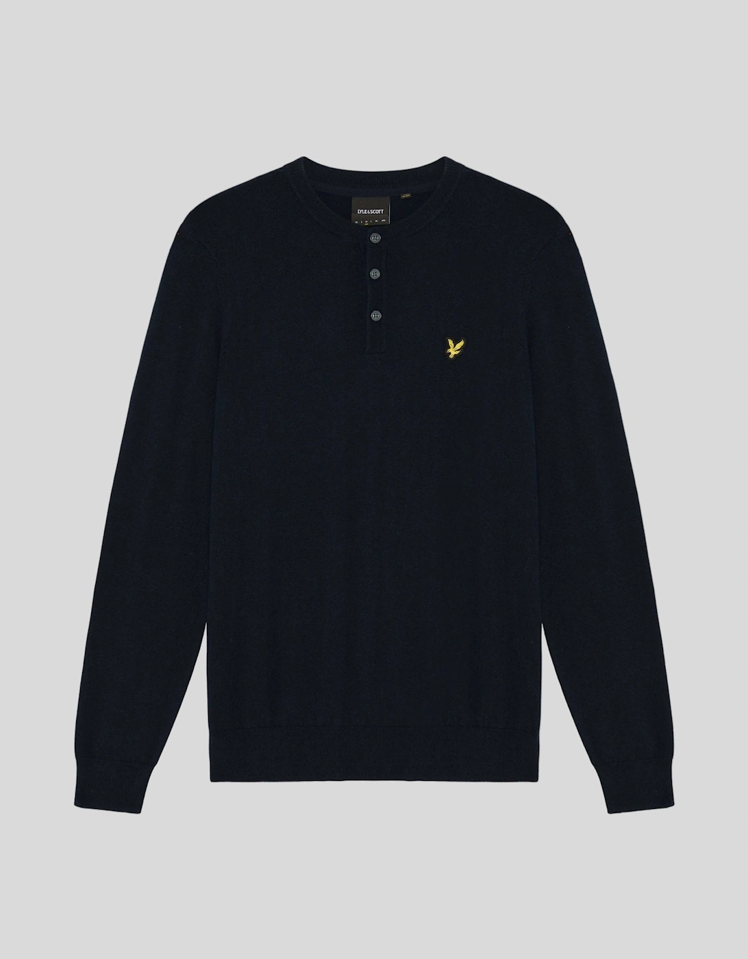 Cotton Merino Henley Jumper