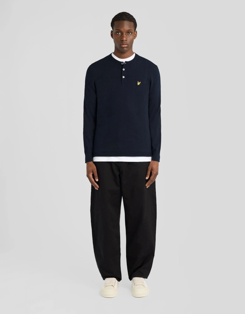 Cotton Merino Henley Jumper