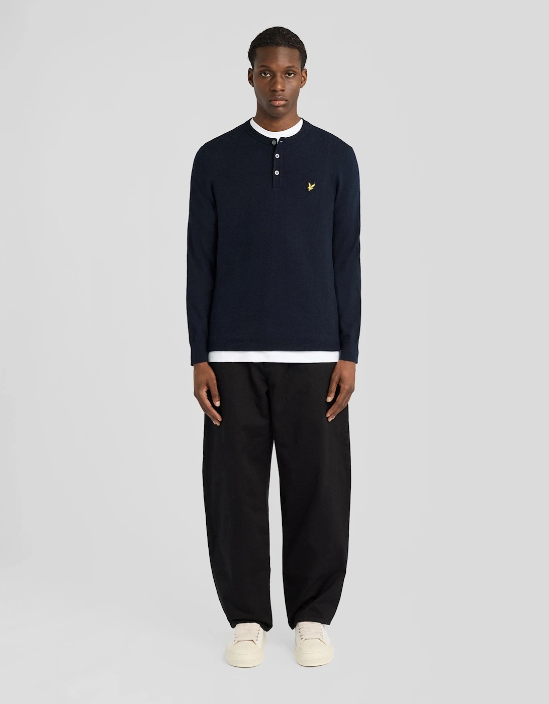 Cotton Merino Henley Jumper