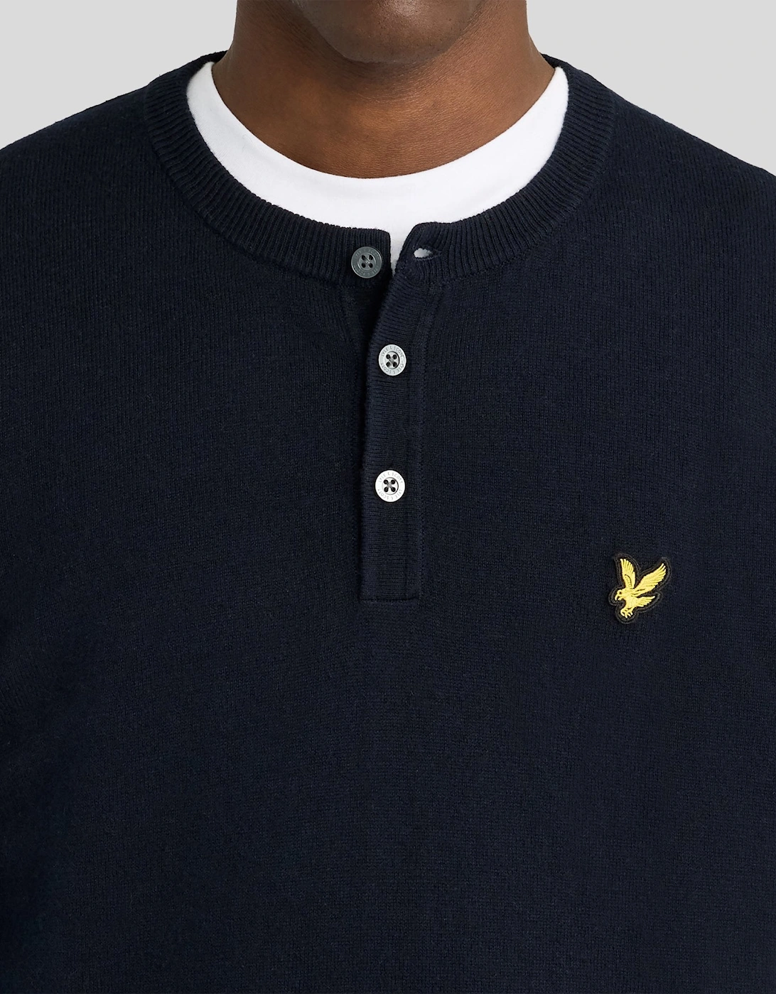 Cotton Merino Henley Jumper