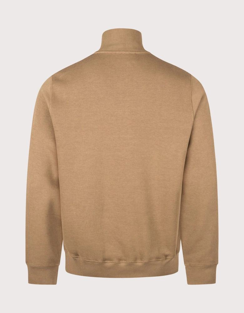Regular Fit Croc Logo Quarter Zip Knit Jumper