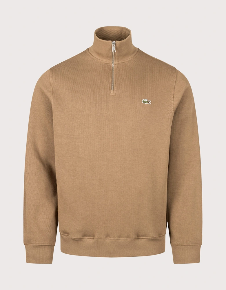 Regular Fit Croc Logo Quarter Zip Knit Jumper