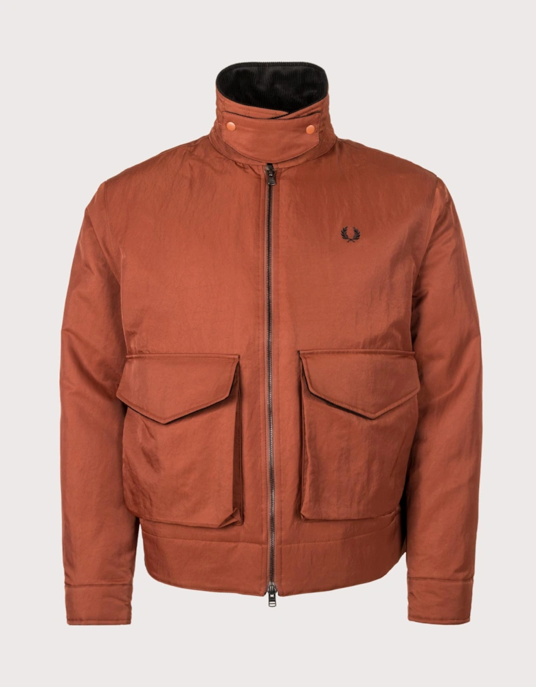 Regular Fit Nylon Caban Jacket