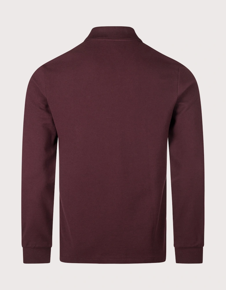 Classic Fit Long Sleeve Croc Logo Polo Shirt