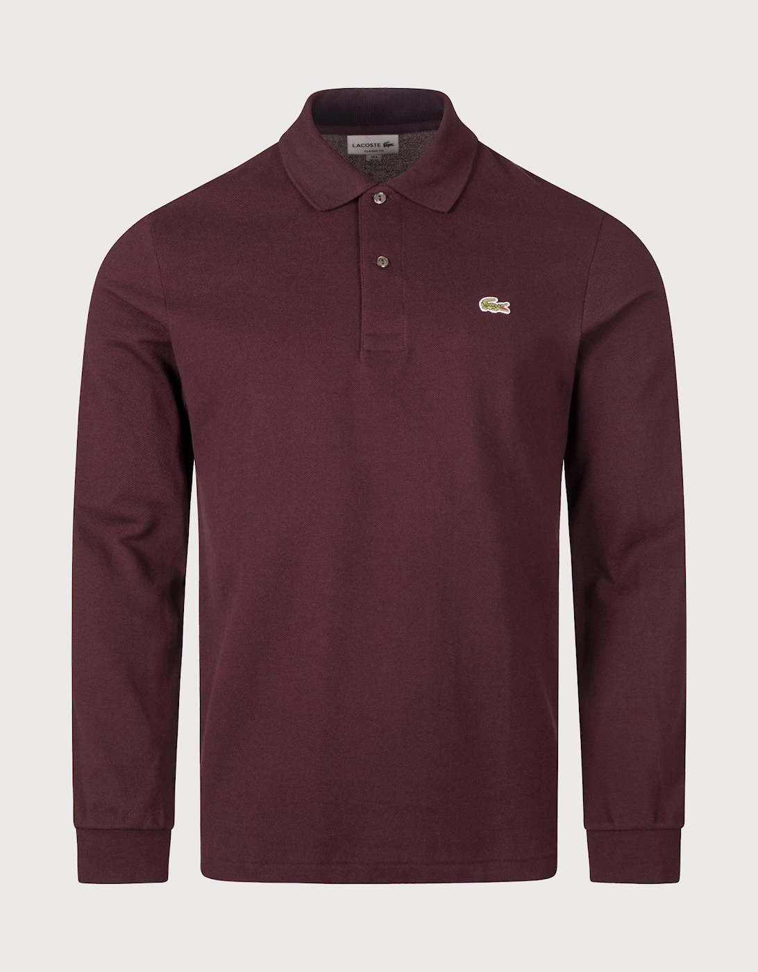 Classic Fit Long Sleeve Croc Logo Polo Shirt