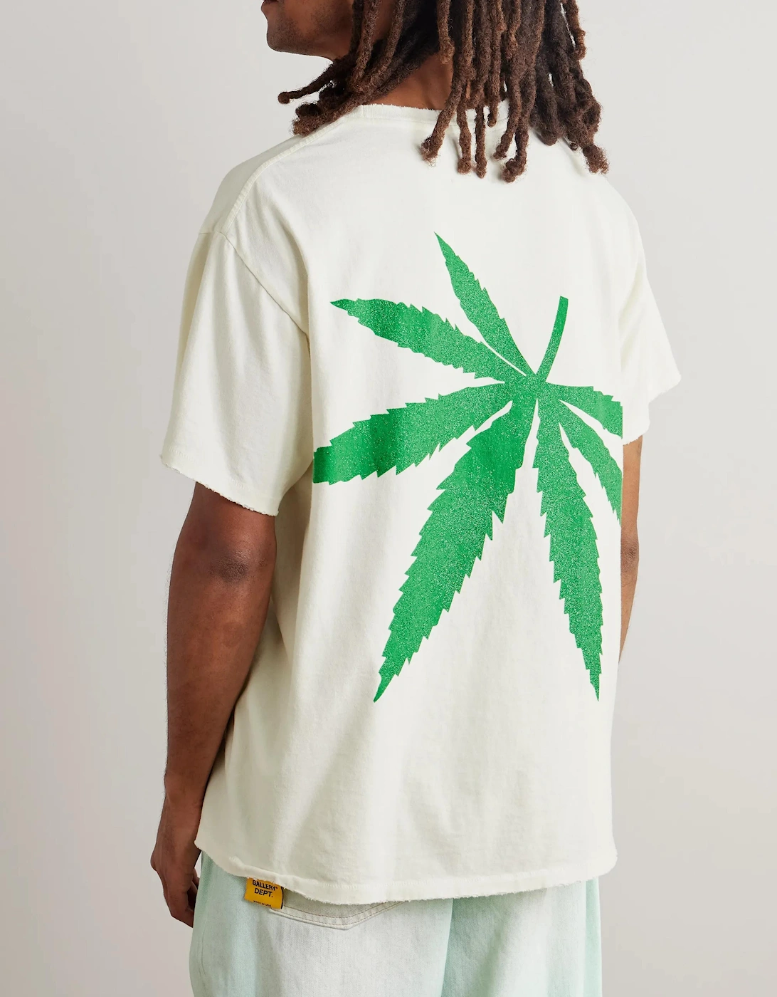 GALLERY DEPT. WEED GLITTER TEE OFF-WHITE