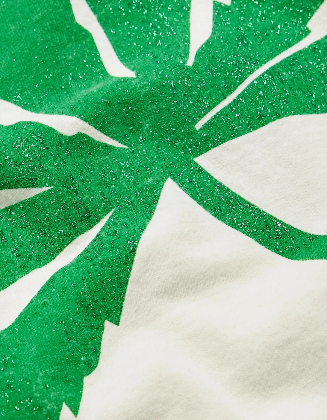 GALLERY DEPT. WEED GLITTER TEE OFF-WHITE