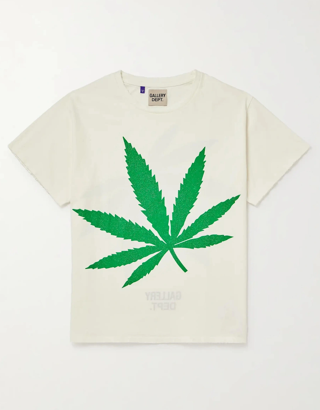 GALLERY DEPT. WEED GLITTER TEE OFF-WHITE