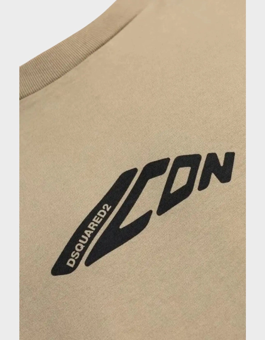 Long Sleeve Loose Fit Logo Tee Beige