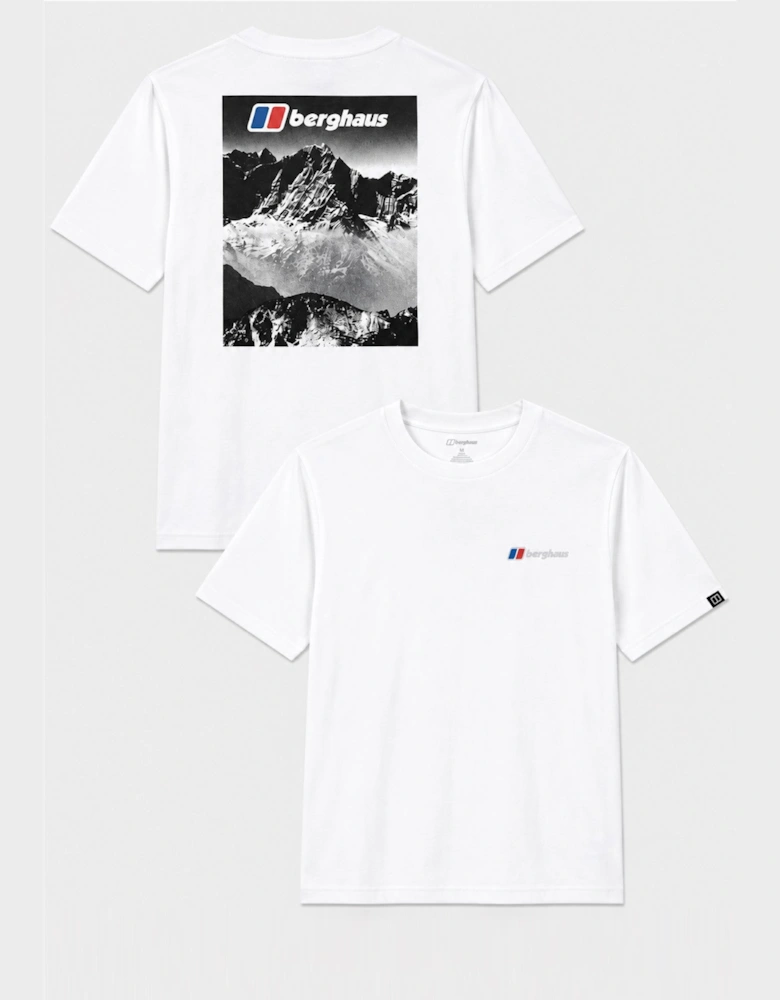 Berghaus Mens Alpine Peak Graphic Mountain Threshold T Shirt in White