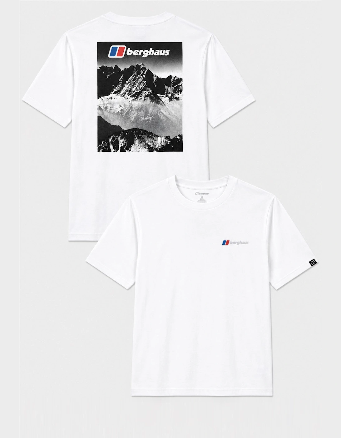 Berghaus Mens Alpine Peak Graphic Mountain Threshold T Shirt in White
