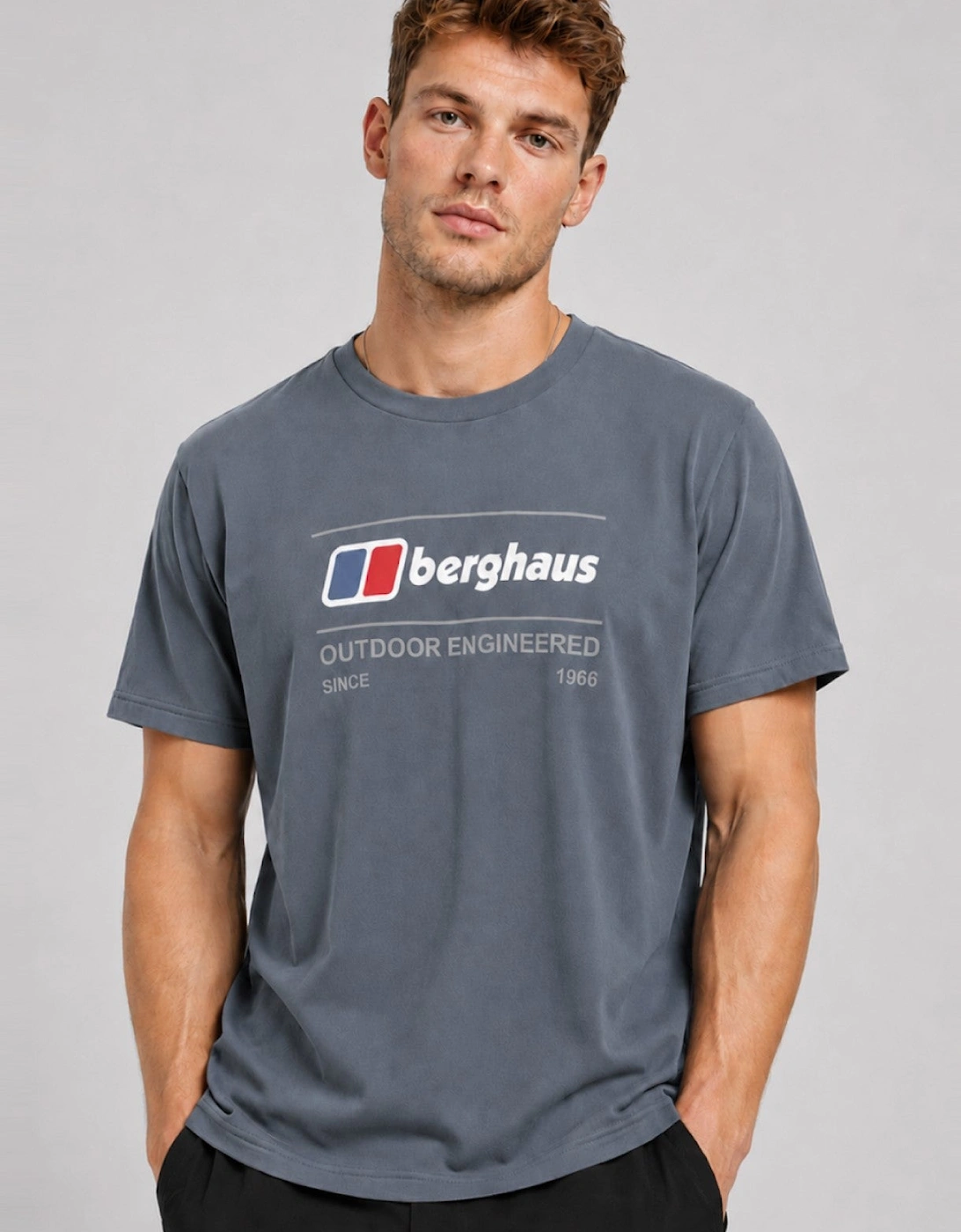 Berghaus Mens Outdoor Engineered Graphic T Shirt in DK Grey