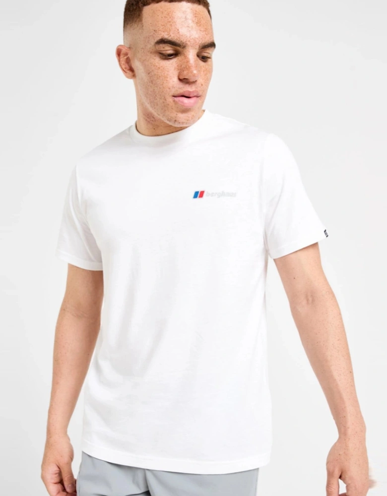 Berghaus Mens Threshold Peak Mountain Graphic T Shirt in White Blue