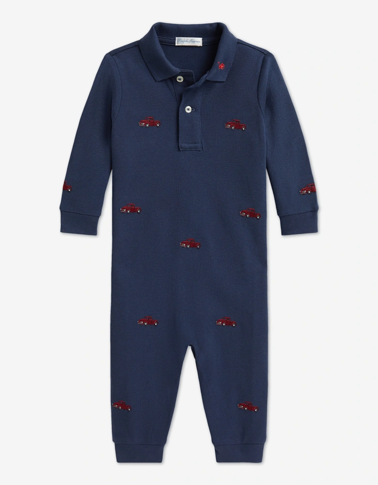 Ralph Lauren Baby Boys Polo Romper in Navy