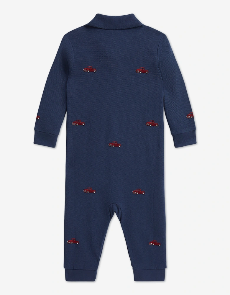 Ralph Lauren Baby Boys Polo Romper in Navy