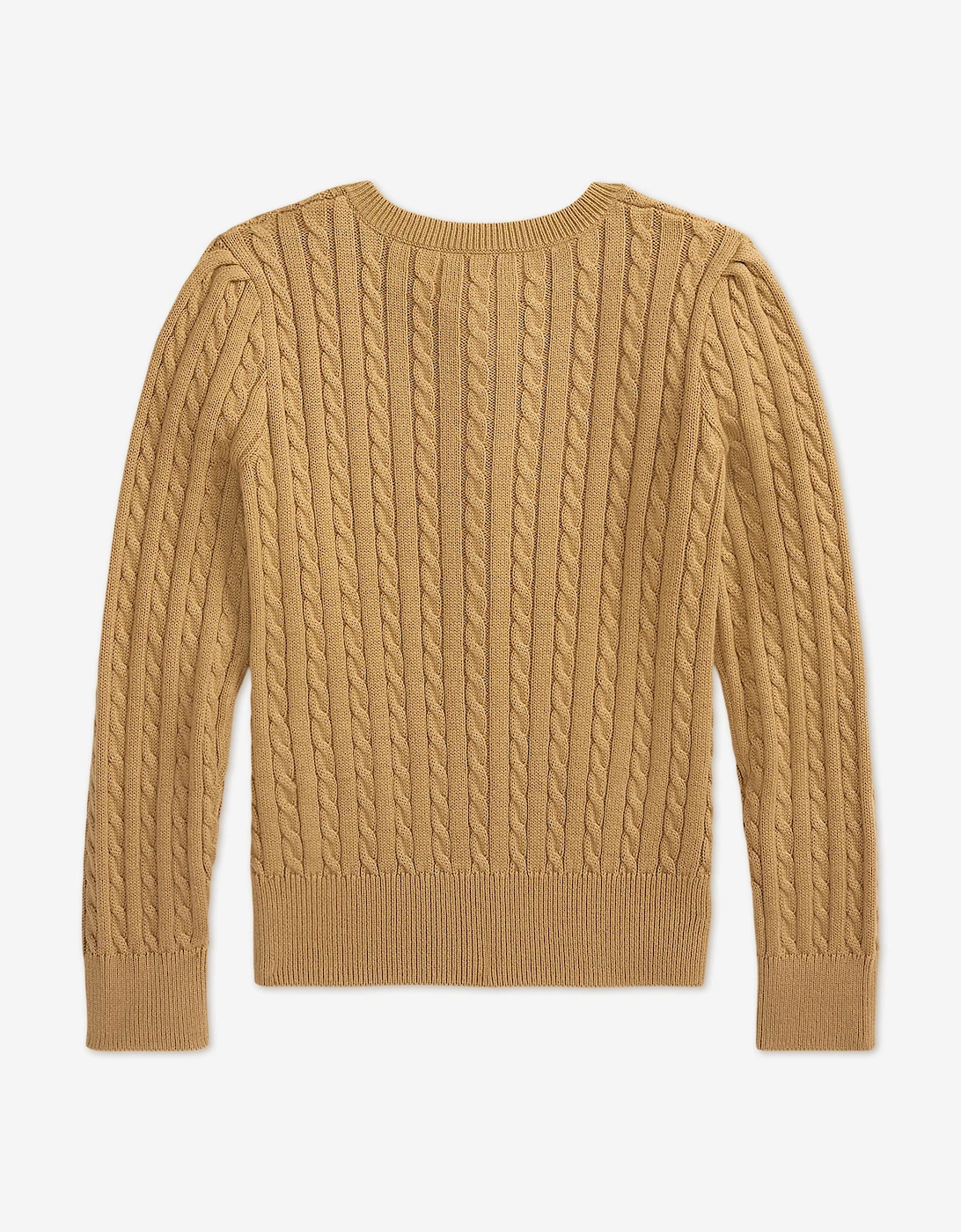 Ralph Lauren Girls Mini Cable Knit Bear Cardigan in Beige